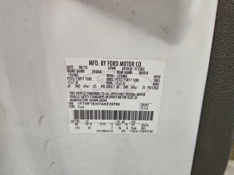 Aukcja sprzedaży 2010 Ford F150, vin: 1FTMF1EW7AKE39799, numer aukcji: 53962196