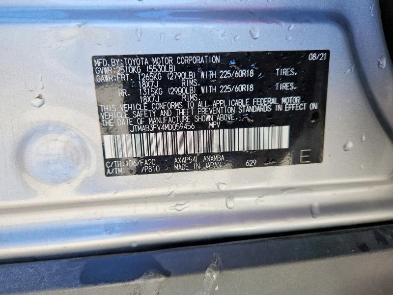 53050366 :رقم المزاد ، JTMAB3FV4MD059456 vin ، 2021 Toyota Rav4 Prime مزاد بيع