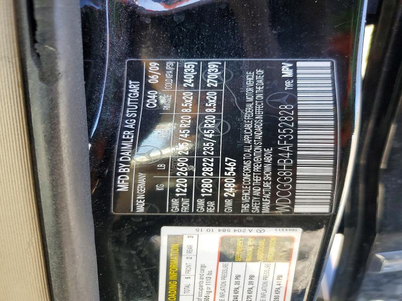 52569876 :رقم المزاد ، WDCGG8HB4AF352828 vin ، 2010 Mercedes-benz Glk مزاد بيع