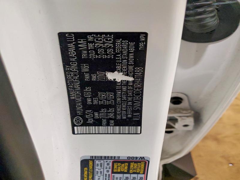 2024 Hyundai Tucson მანქანა იყიდება აუქციონზე, vin: 5NMJBCDE1RH411488, აუქციონის ნომერი: 52173646
