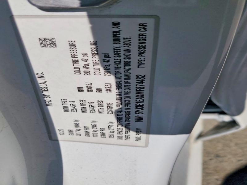 Продажа на аукционе авто 2021 Tesla Model 3, vin: 5YJ3E1EAXMF874482, номер лота: 52966746