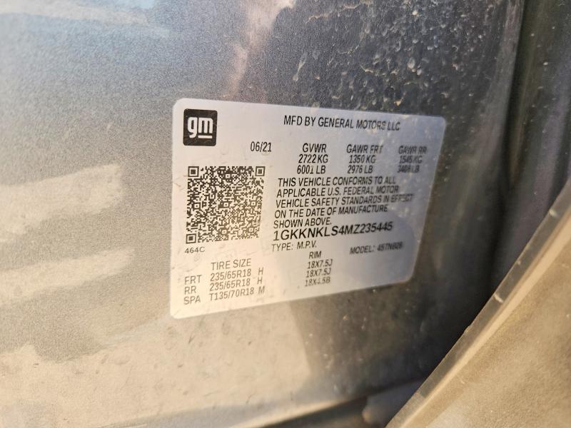Aukcja sprzedaży 2021 Gmc Acadia, vin: 1GKKNKLS4MZ235445, numer aukcji: 52583696
