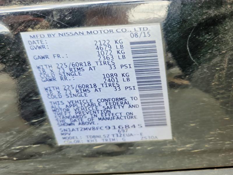 Продаж на аукціоні авто 2015 Nissan Rogue, vin: 5N1AT2MV8FC916845, номер лоту: 51679706