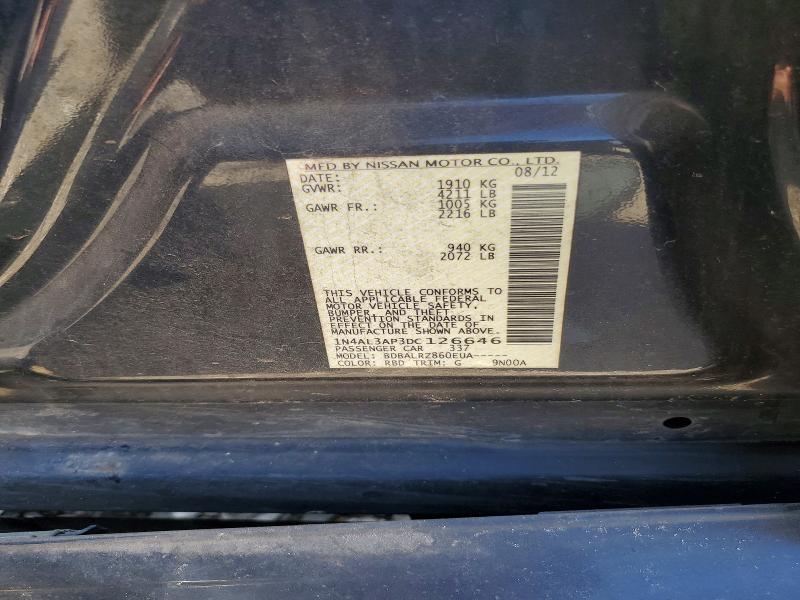 Aukcja sprzedaży 2013 Nissan Altima, vin: 1N4AL3AP3DC126646, numer aukcji: 54645456