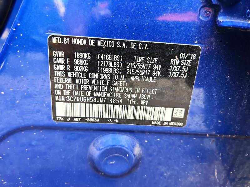 Продаж на аукціоні авто 2018 Honda Hr-v, vin: 3CZRU6H58JM714854, номер лоту: 54071726