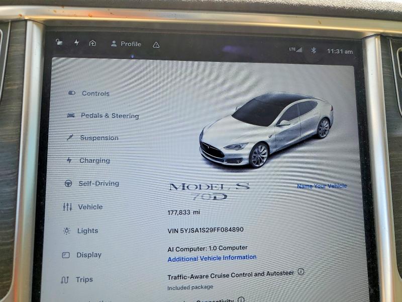 Aukcja sprzedaży 2015 Tesla Model S, vin: 5YJSA1S29FF084890, numer aukcji: 52940456