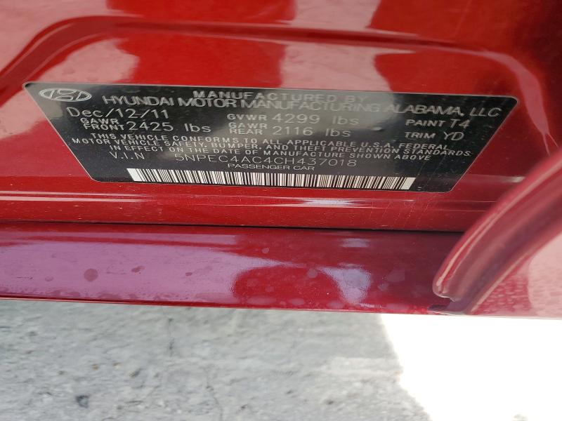 Продаж на аукціоні авто 2012 Hyundai Sonata, vin: 5NPEC4AC4CH437018, номер лоту: 55414006