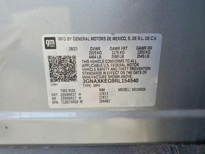 Aukcja sprzedaży 2024 Chevrolet Equinox, vin: 3GNAXKEG9RL154540, numer aukcji: 55195616