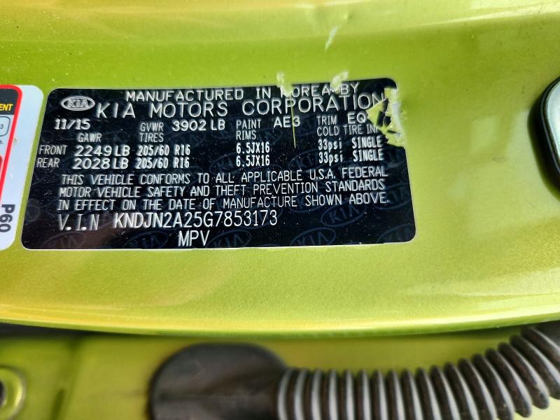 Продаж на аукціоні авто 2016 Kia Soul, vin: KNDJN2A25G7853173, номер лоту: 54775936