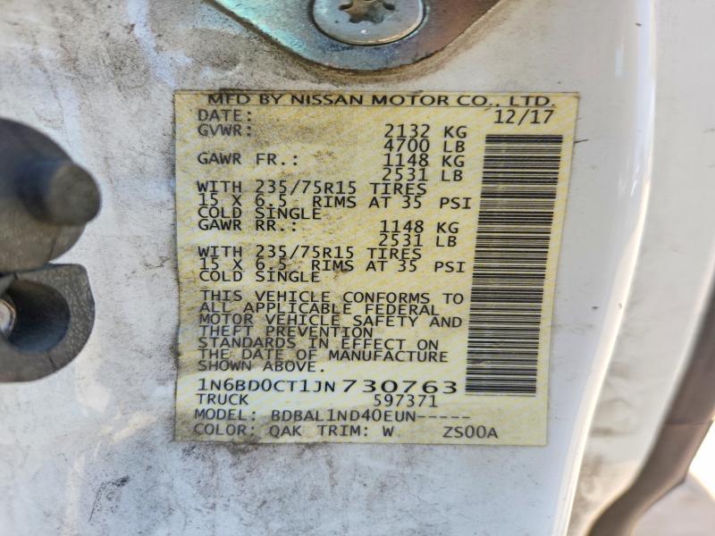2018 Nissan Frontier მანქანა იყიდება აუქციონზე, vin: 1N6BD0CT1JN730763, აუქციონის ნომერი: 52375006