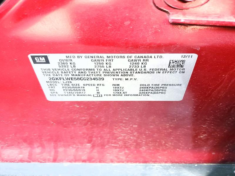 2012 Gmc Terrain მანქანა იყიდება აუქციონზე, vin: 2GKFLWE58C6234539, აუქციონის ნომერი: 51622516