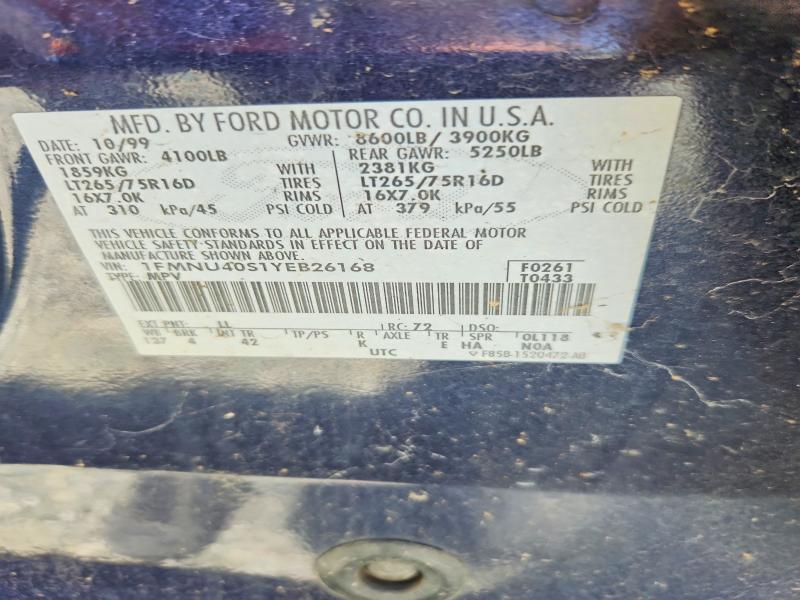 Продаж на аукціоні авто 2000 Ford Excursion, vin: 1FMNU40S1YEB26168, номер лоту: 54159226