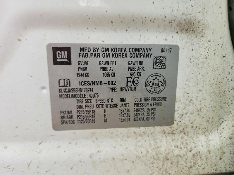 Aukcja sprzedaży 2017 Buick Encore, vin: KL4CJASB8HB178974, numer aukcji: 54844776