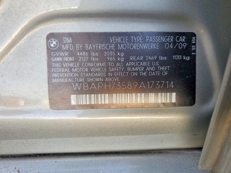Продаж на аукціоні авто 2009 Bmw 328, vin: WBAPH73589A173714, номер лоту: 52308756