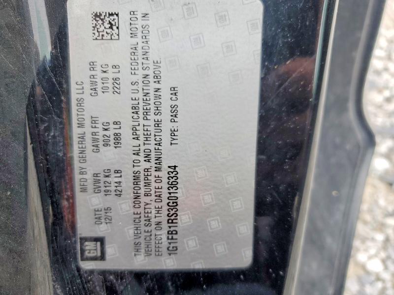 Продаж на аукціоні авто 2016 Chevrolet Camaro, vin: 1G1FB1RS3G0136334, номер лоту: 54408486
