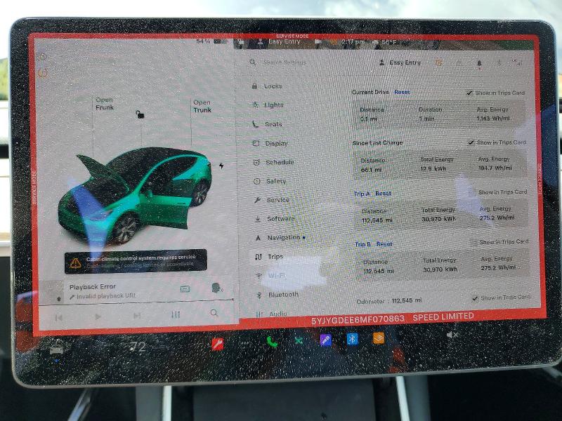Продаж на аукціоні авто 2021 Tesla Model Y, vin: 5YJYGDEE6MF070863, номер лоту: 51823116