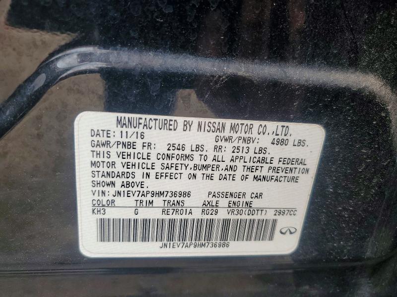 Продажа на аукционе авто 2017 Infiniti Q50, vin: JN1EV7AP9HM736986, номер лота: 51700916