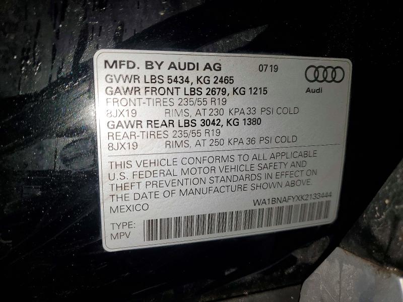 Aukcja sprzedaży 2019 Audi Q5, vin: WA1BNAFYXK2133444, numer aukcji: 53448976