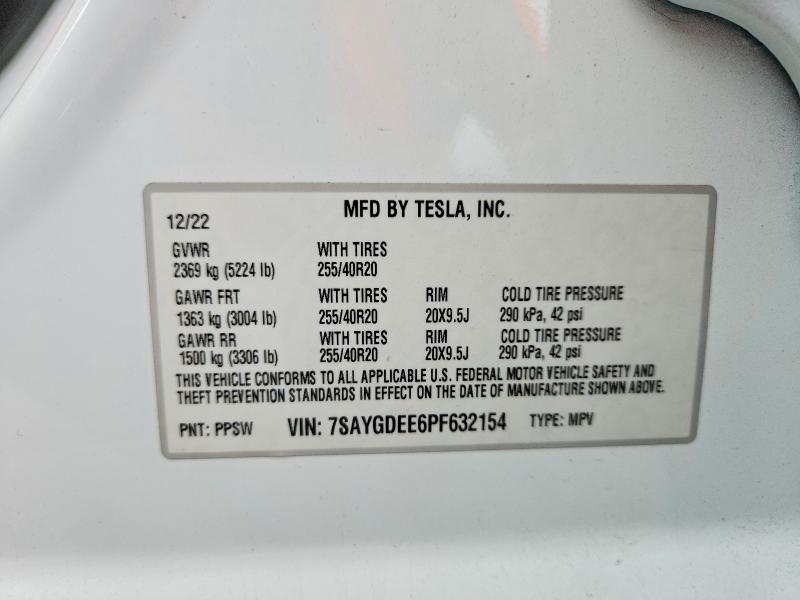 Aukcja sprzedaży 2023 Tesla Model Y, vin: 7SAYGDEE6PF632154, numer aukcji: 54900756