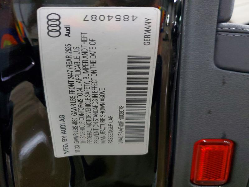 Auction sale of the 2024 Audi A4, vin: WAUEAAF49RN008078, lot number: 53695506