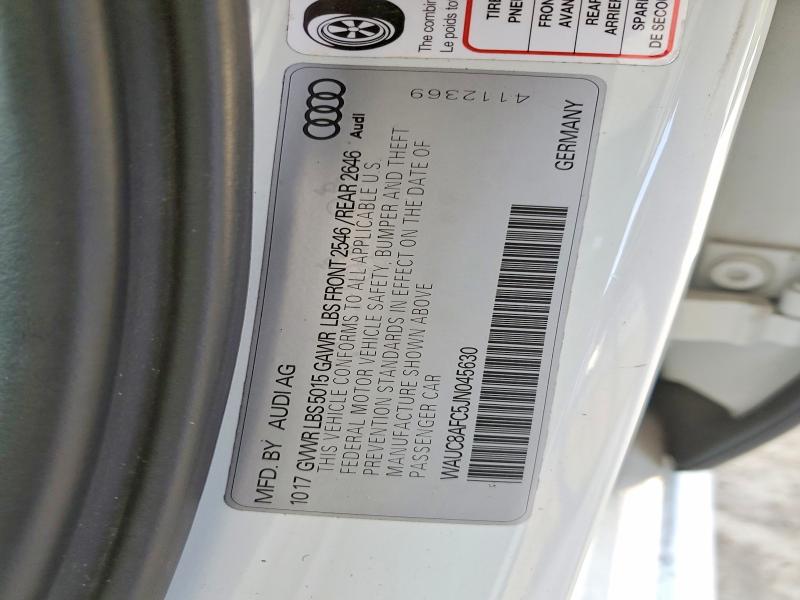 2018 Audi A6 მანქანა იყიდება აუქციონზე, vin: WAUC8AFC5JN045630, აუქციონის ნომერი: 53446976