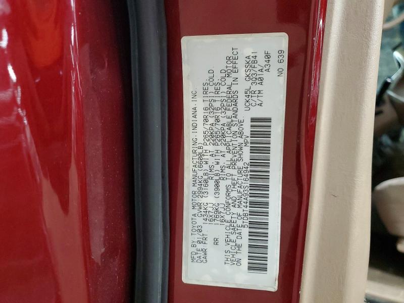 2003 Toyota Sequoia მანქანა იყიდება აუქციონზე, vin: 5TDBT44A93S164942, აუქციონის ნომერი: 52659086