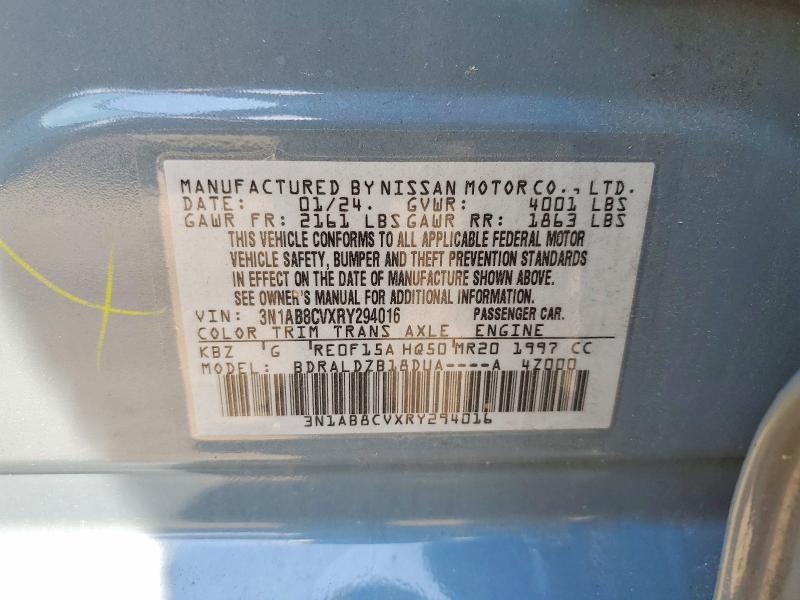 2024 Nissan Sentra მანქანა იყიდება აუქციონზე, vin: 3N1AB8CVXRY294016, აუქციონის ნომერი: 54842196