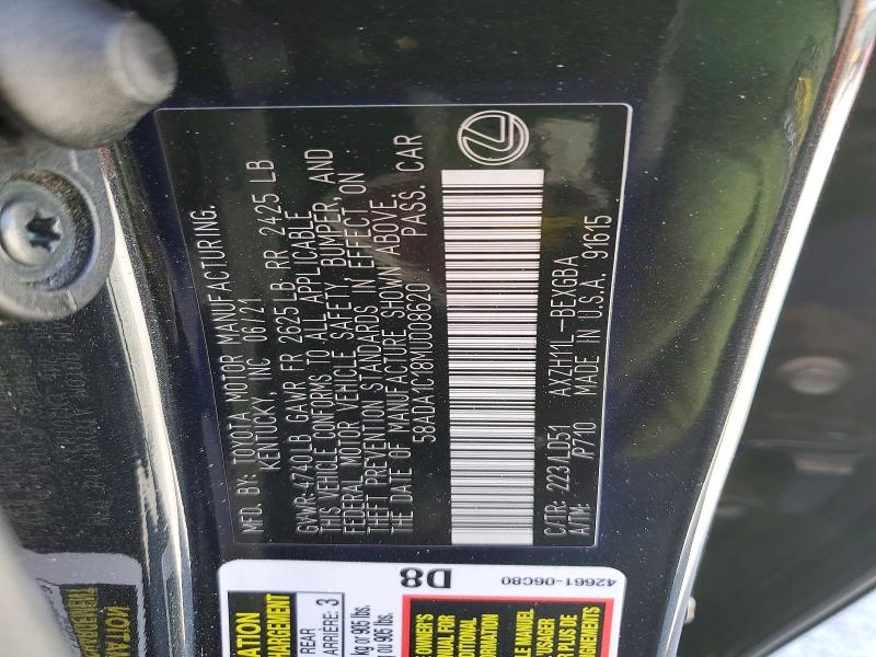 Aukcja sprzedaży 2021 Lexus Es, vin: 58ADA1C18MU008620, numer aukcji: 53911686
