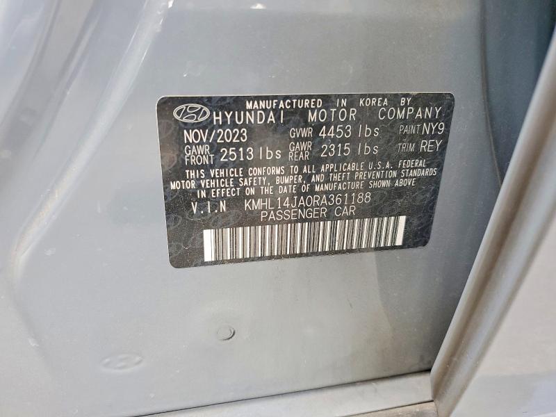 52555046 :رقم المزاد ، KMHL14JA0RA361188 vin ، 2024 Hyundai Sonata مزاد بيع