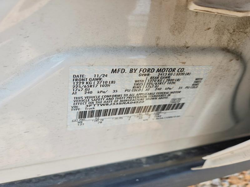2025 Ford Maverick მანქანა იყიდება აუქციონზე, vin: 3FTTW8J33SRA04520, აუქციონის ნომერი: 55458716