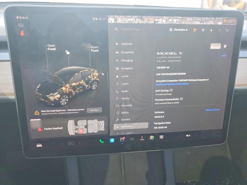 Продаж на аукціоні авто 2022 Tesla Model Y, vin: 7SAYGAEE2NF360519, номер лоту: 52347616