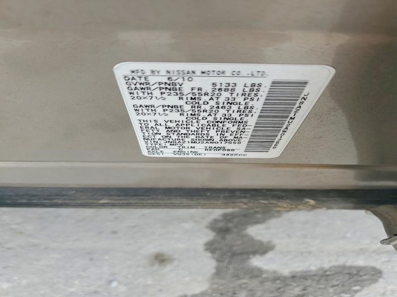 Продажа на аукционе авто 2010 Nissan Murano, vin: JN8AZ1MU2AW017558, номер лота: 53829836