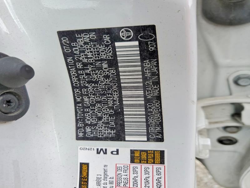 55169436 :رقم المزاد ، JTNA4MBEXM3107081 vin ، 2021 Toyota Corolla Hatchback مزاد بيع