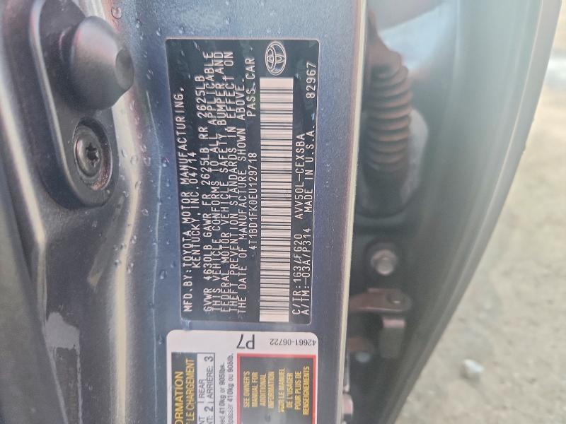 2014 Toyota Camry Hybrid მანქანა იყიდება აუქციონზე, vin: 4T1BD1FK0EU129718, აუქციონის ნომერი: 55280596