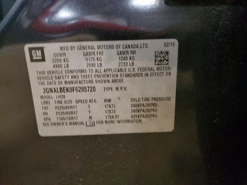 Продаж на аукціоні авто 2015 Chevrolet Equinox, vin: 2GNALBEK8F6285720, номер лоту: 53216136