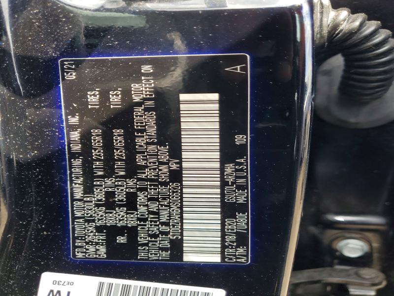 53578916 :رقم المزاد ، 5TDGZRAH6MS066326 vin ، 2021 Toyota Highlander مزاد بيع