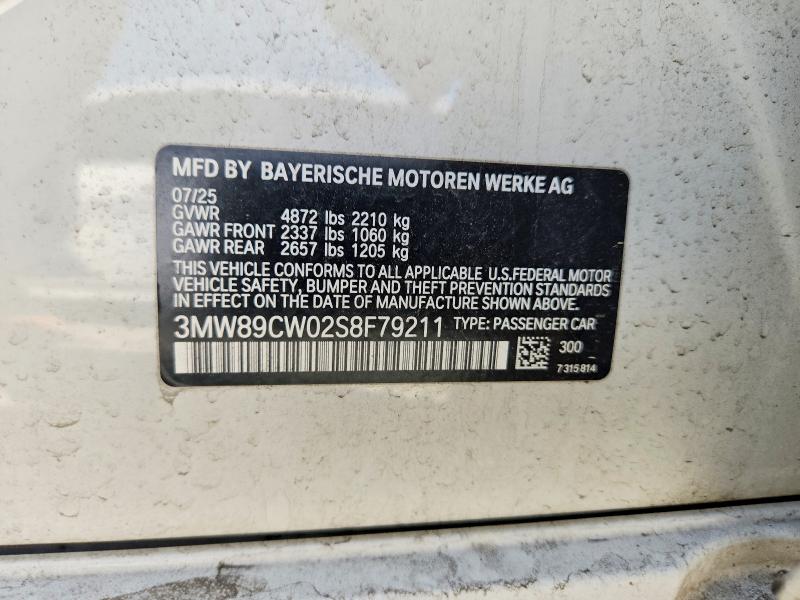 53255336 :رقم المزاد ، 3MW89CW02S8F79211 vin ، 2025 Bmw 330xi مزاد بيع
