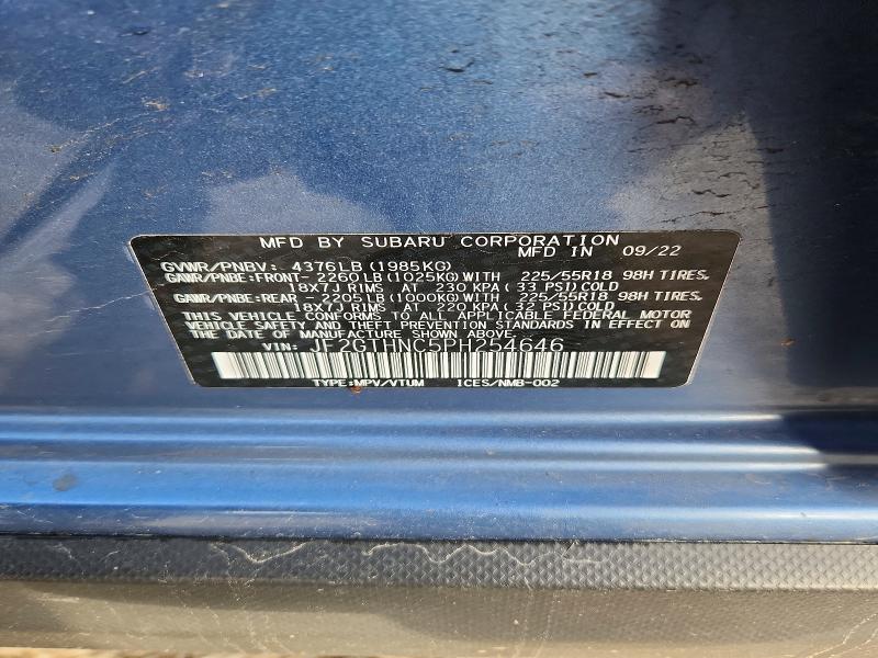 Продажа на аукционе авто 2023 Subaru Crosstrek, vin: JF2GTHNC5PH254646, номер лота: 52749556