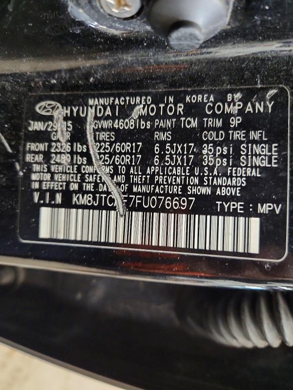 Aukcja sprzedaży 2015 Hyundai Tucson, vin: KM8JTCAF7FU076697, numer aukcji: 54388836
