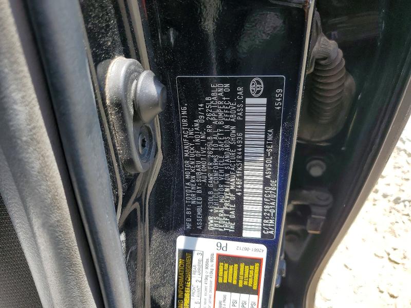 2015 Toyota Camry მანქანა იყიდება აუქციონზე, vin: 4T4BF1FK5FR444936, აუქციონის ნომერი: 54460866