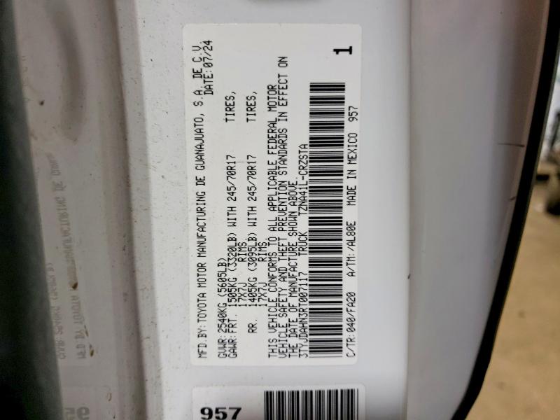 2024 Toyota Tacoma მანქანა იყიდება აუქციონზე, vin: 3TYJDAHN3RT007117, აუქციონის ნომერი: 54418896