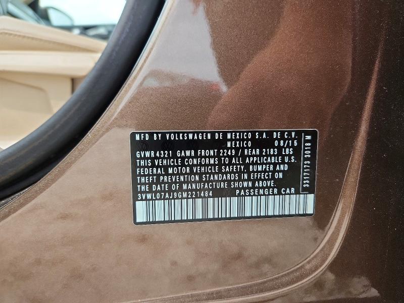 54436506 :رقم المزاد ، 3VWL07AJ9GM221484 vin ، 2016 Volkswagen Jetta مزاد بيع