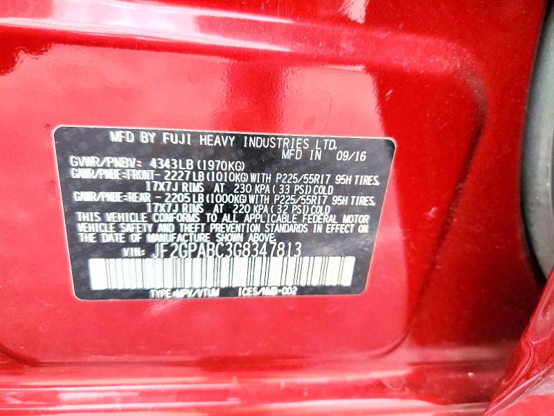 Продаж на аукціоні авто 2016 Subaru Crosstrek, vin: JF2GPABC3G8347813, номер лоту: 55354596