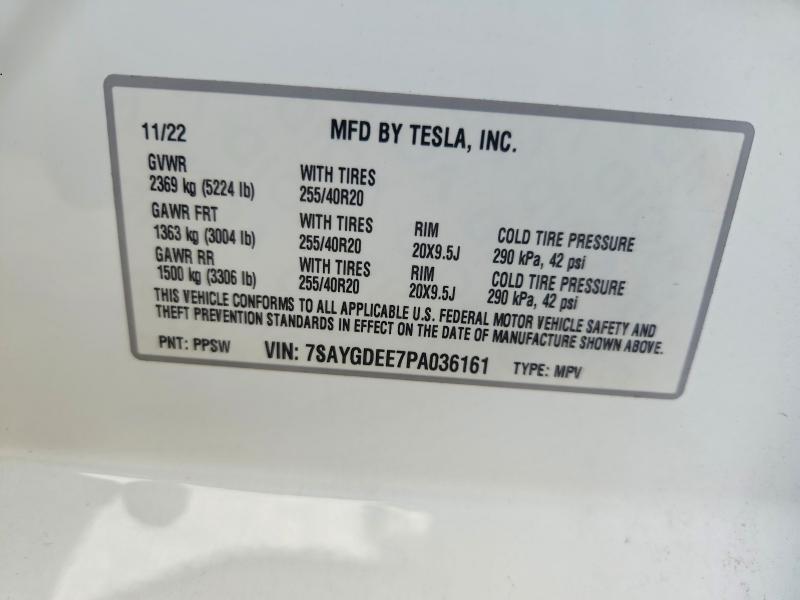 Aukcja sprzedaży 2023 Tesla Model Y, vin: 7SAYGDEE7PA036161, numer aukcji: 52544606