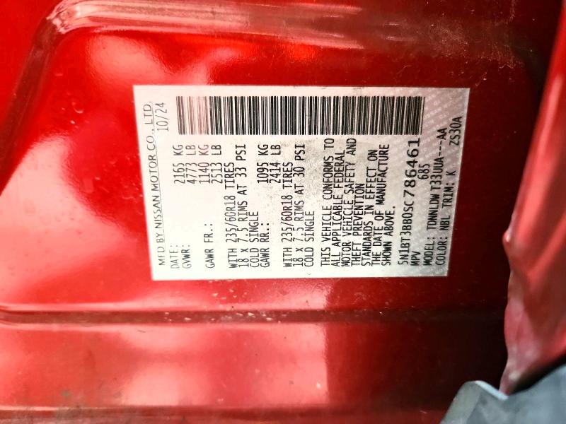 55478546 :رقم المزاد ، 5N1BT3BB0SC786461 vin ، 2025 Nissan Rogue مزاد بيع