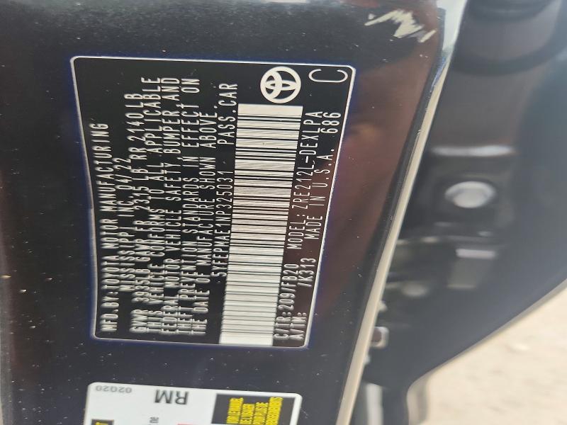 Aukcja sprzedaży 2022 Toyota Corolla, vin: 5YFEPMAE1NP325031, numer aukcji: 55329856