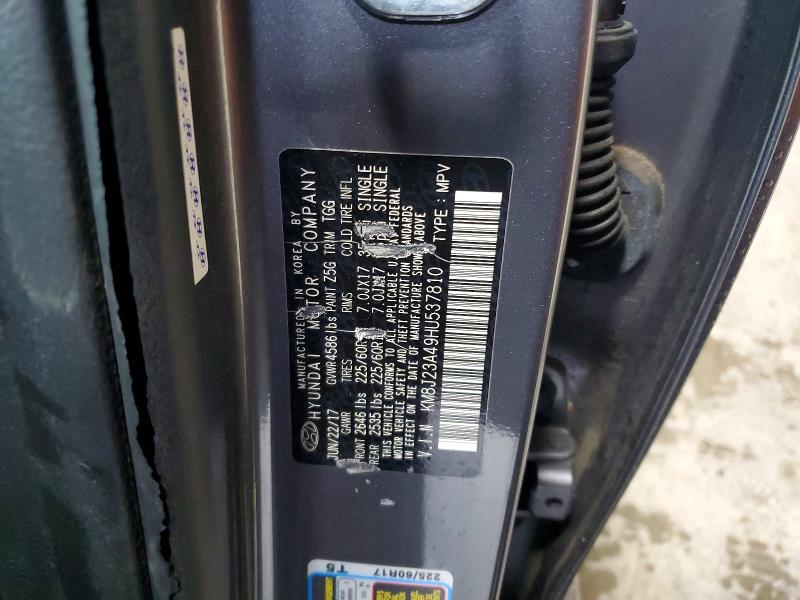 54723116 :رقم المزاد ، KM8J23A49HU537810 vin ، 2017 Hyundai Tucson مزاد بيع
