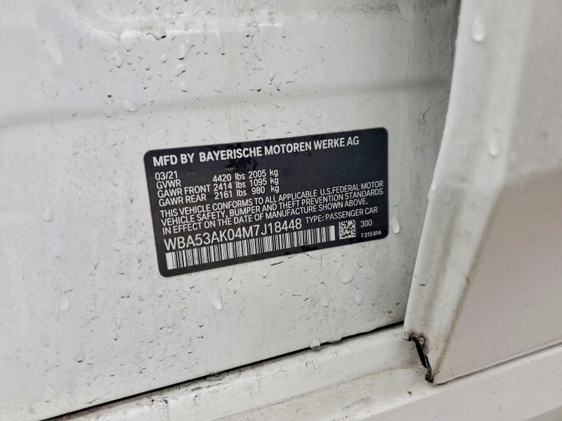 55234016 :رقم المزاد ، WBA53AK04M7J18448 vin ، 2021 Bmw 228i مزاد بيع