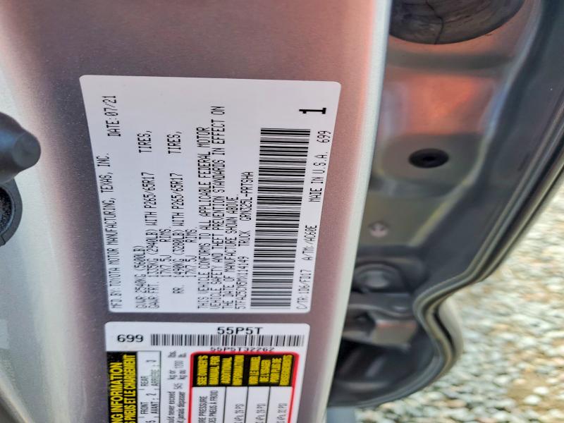 52227396 :رقم المزاد ، 5TFAZ5CN5MX114149 vin ، 2021 Toyota Tacoma مزاد بيع