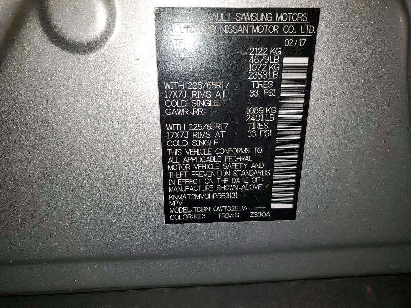 Aukcja sprzedaży 2017 Nissan Rogue, vin: KNMAT2MV0HP563131, numer aukcji: 52720476